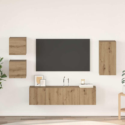 TV-Möbel-Set 5 pcs Eiche handwerklich 30,5 x 30 x 60 cm
