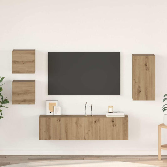 TV-Möbel-Set 5 pcs Eiche handwerklich 30,5 x 30 x 60 cm