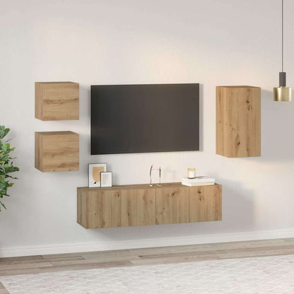 TV-Möbel-Set 5 pcs Eiche handwerklich 30,5 x 30 x 60 cm