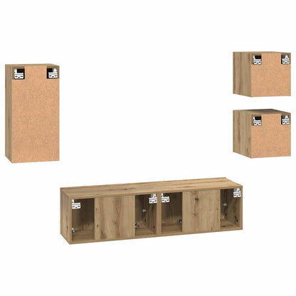 TV-Möbel-Set 5 pcs Eiche handwerklich 30,5 x 30 x 60 cm