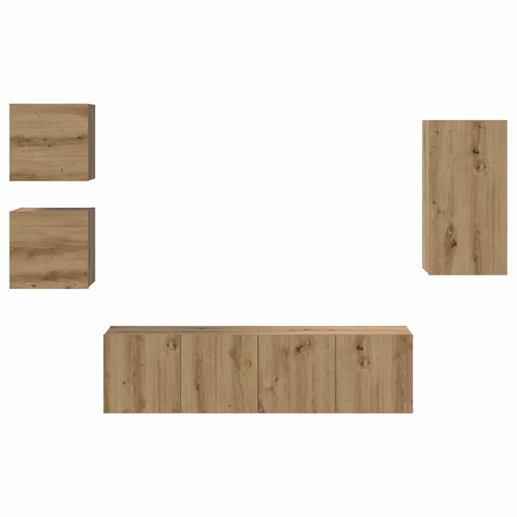TV-Möbel-Set 5 pcs Eiche handwerklich 30,5 x 30 x 60 cm