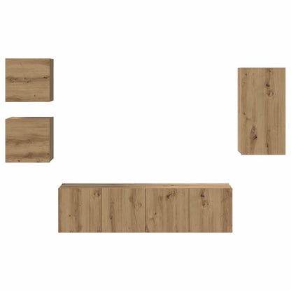 TV-Möbel-Set 5 pcs Eiche handwerklich 30,5 x 30 x 60 cm