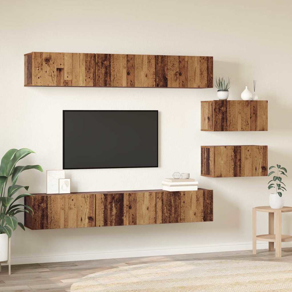 TV-Möbel-Set 8 pcs Altholz 60 x 30 x 30 cm Holzwerkstoff