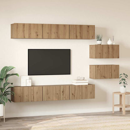 TV-Möbel-Set 8 pcs Eiche handwerklich 60 x 30 x 30 cm