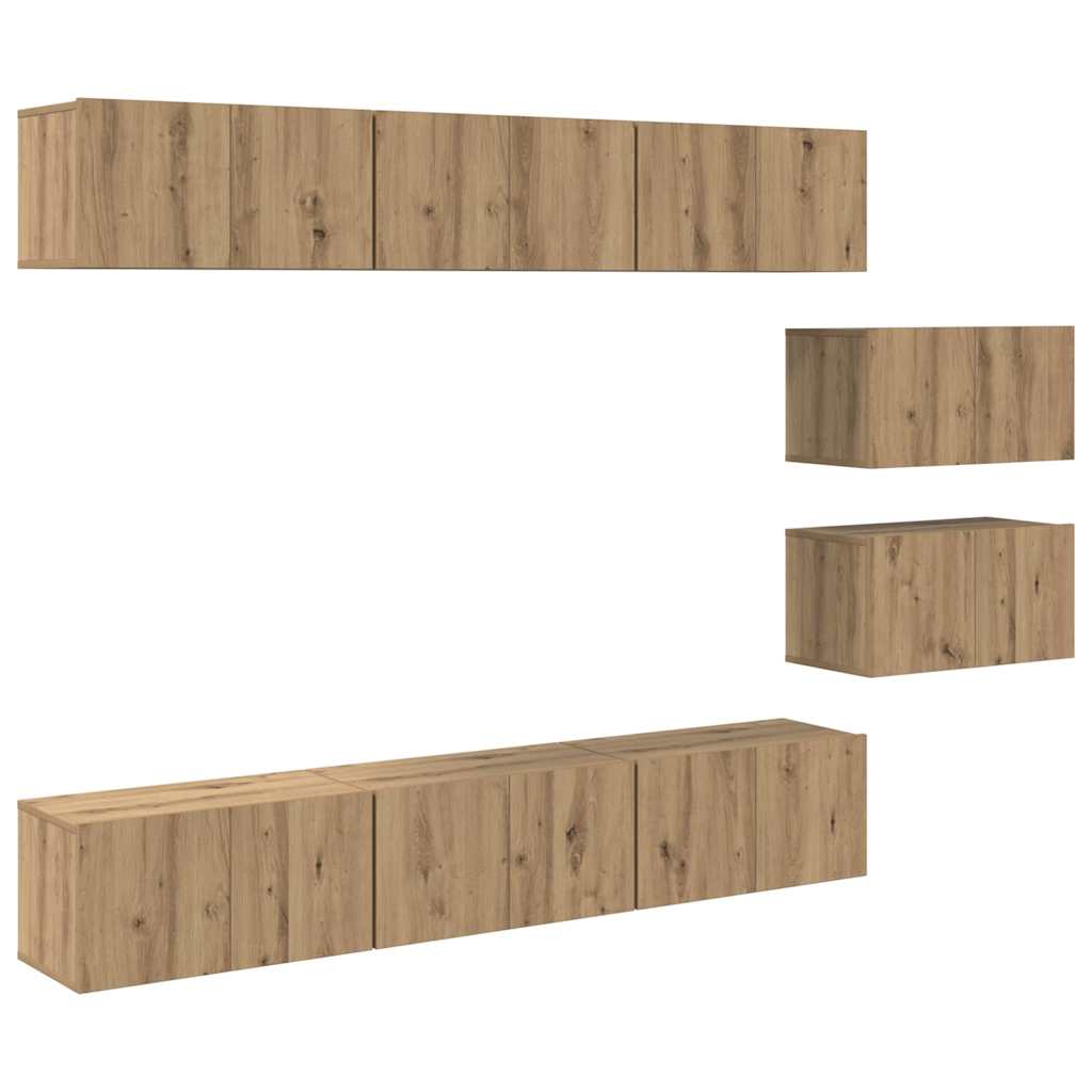 TV-Möbel-Set 8 pcs Eiche handwerklich 60 x 30 x 30 cm