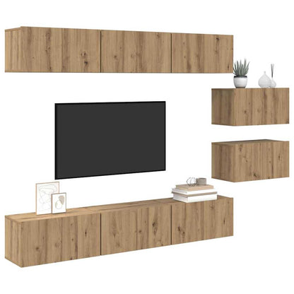 TV-Möbel-Set 8 pcs Eiche handwerklich 60 x 30 x 30 cm