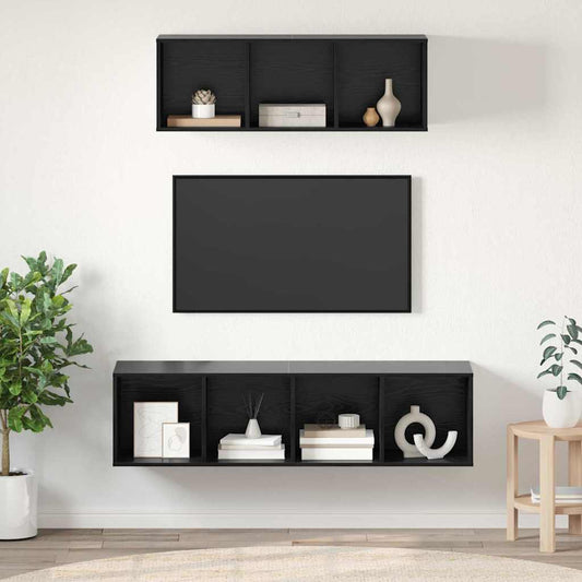 TV-Schrank Set 2 pcs Schwarze Eiche 37 x 37 x 142,5 cm