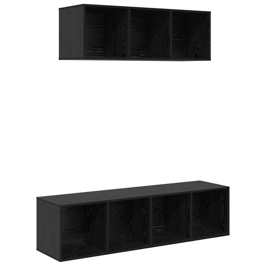 TV-Schrank Set 2 pcs Schwarze Eiche 37 x 37 x 142,5 cm