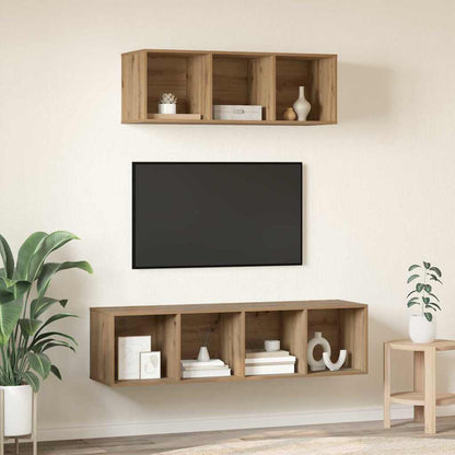 TV-Schrank Set 2 pcs Eiche handwerklich 37 x 37 x 142,5 cm