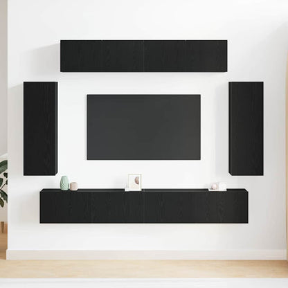 6-teiliges TV Schrank Set -Alter Holzfinish MFA