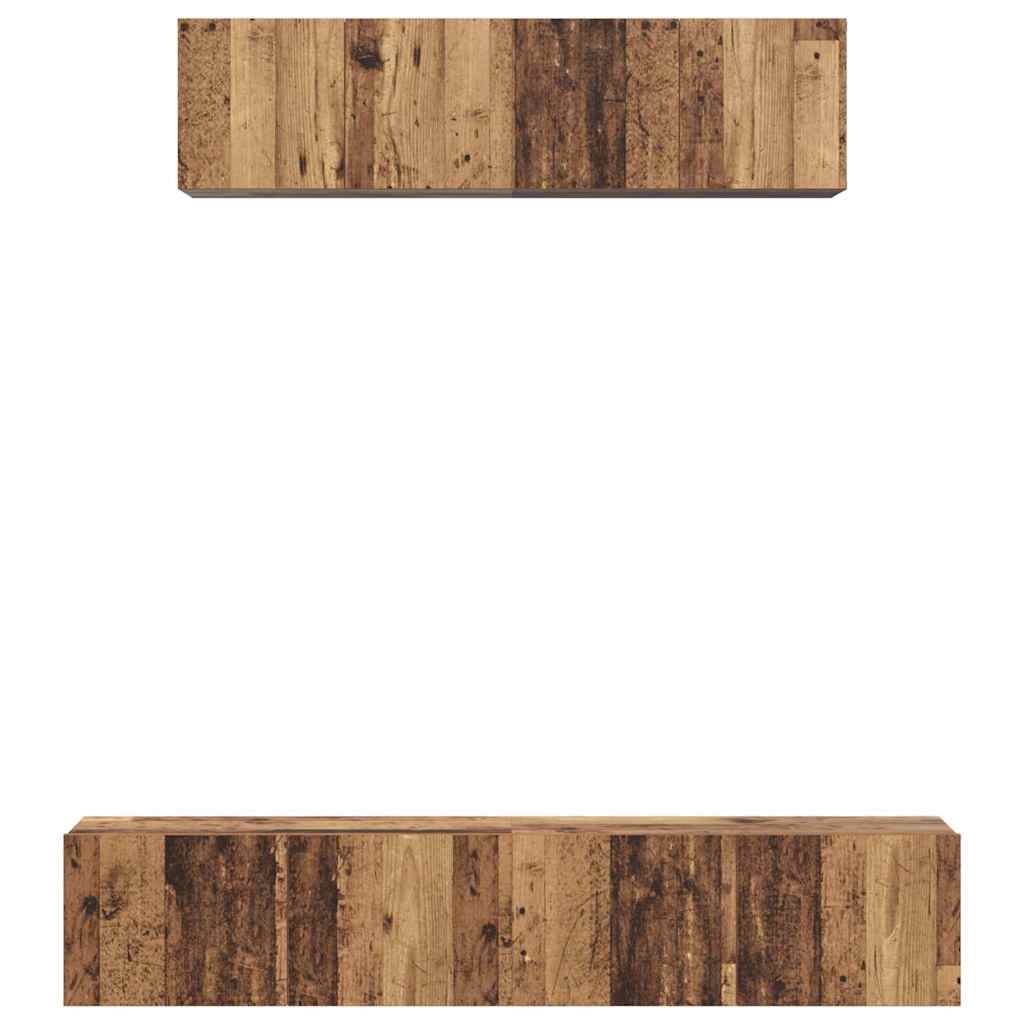 TV-Schrank Set Wandmontiert 4 pcs Altholz Mittel Holzwerkstoff