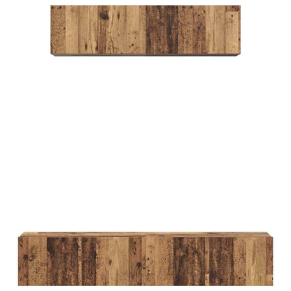 TV-Schrank Set Wandmontiert 4 pcs Altholz Mittel Holzwerkstoff