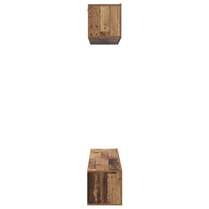TV-Schrank Set Wandmontiert 4 pcs Altholz Mittel Holzwerkstoff