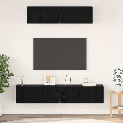 Wand TV Schrank 4 pcs Schwarze Eiche S 80 x 30 x 30,5 cm