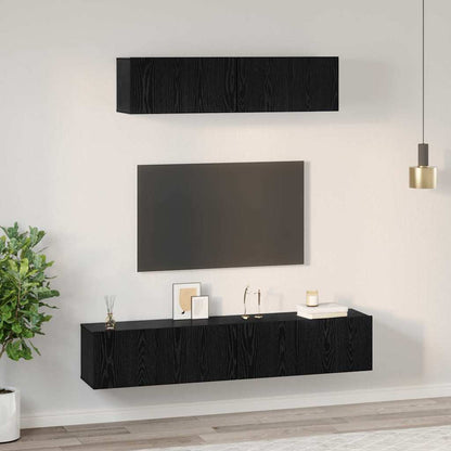 Wand TV Schrank 4 pcs Schwarze Eiche S 80 x 30 x 30,5 cm