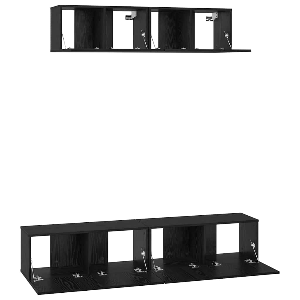 Wand TV Schrank 4 pcs Schwarze Eiche S 80 x 30 x 30,5 cm