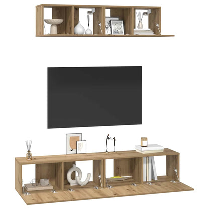 TV-Schrank Set 4 pcs Eiche handwerklich Mittel 80 x 30 x 30 cm