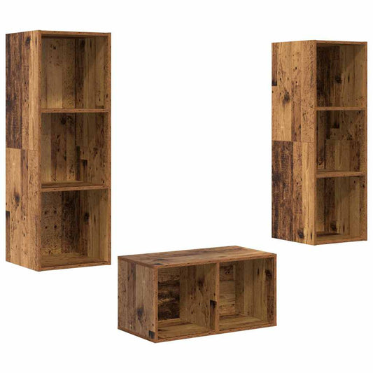 TV-Möbel-Set Altholz 37 x 37 x 107 cm Holzwerkstoff