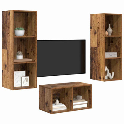 TV-Möbel-Set Altholz 37 x 37 x 107 cm Holzwerkstoff