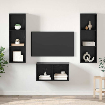 TV-Möbel-Set Schwarze Eiche 37 x 37 x 107 cm Holzwerkstoff