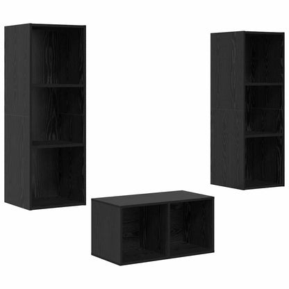 TV-Möbel-Set Schwarze Eiche 37 x 37 x 107 cm Holzwerkstoff