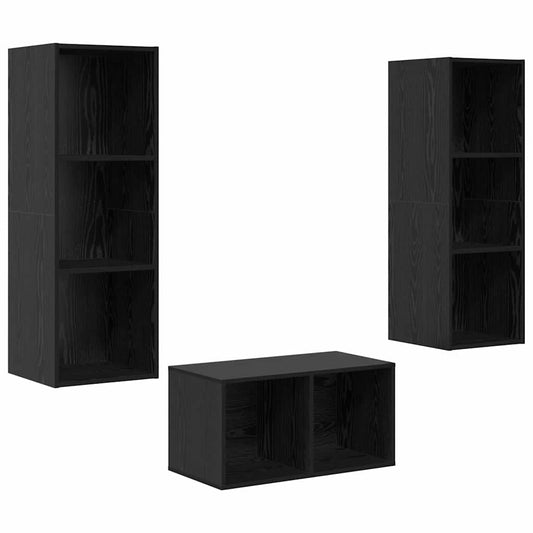 TV-Möbel-Set Schwarze Eiche 37 x 37 x 107 cm Holzwerkstoff