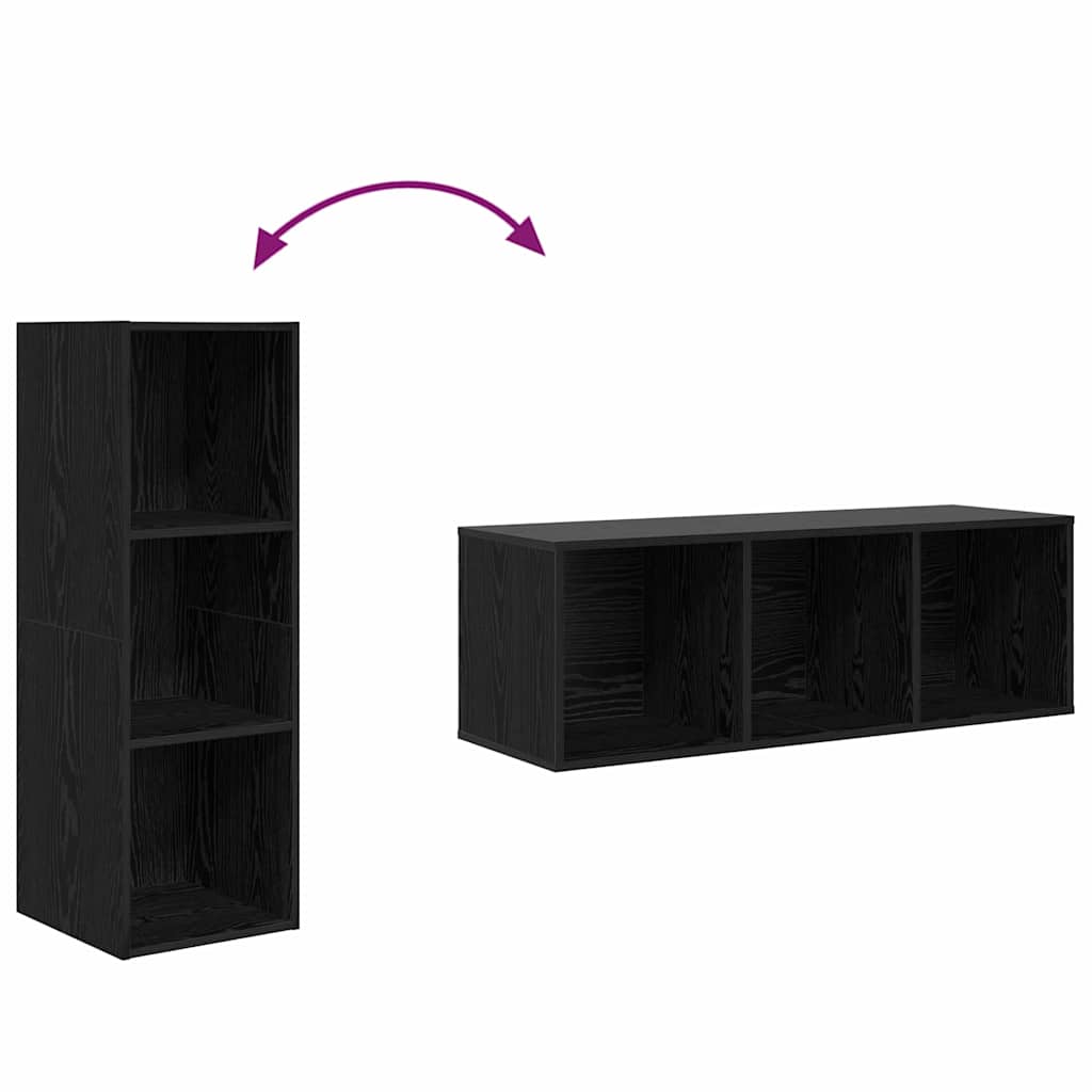 TV-Möbel-Set Schwarze Eiche 37 x 37 x 107 cm Holzwerkstoff