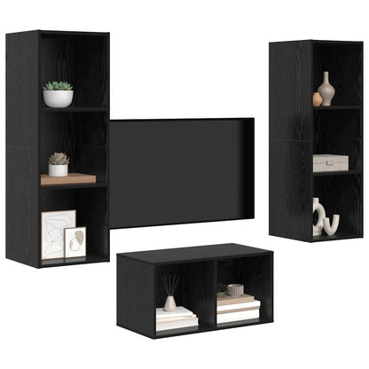 TV-Möbel-Set Schwarze Eiche 37 x 37 x 107 cm Holzwerkstoff