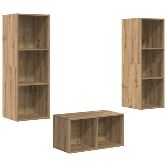 TV-Möbel-Set Eiche handwerklich 37 x 37 x 107 cm Holzwerkstoff