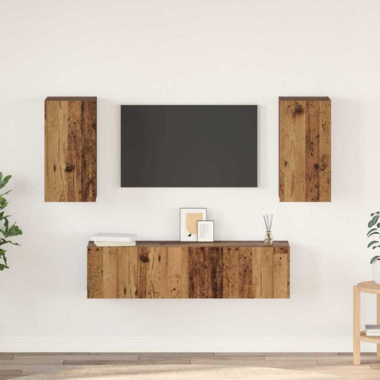 TV-Möbel-Set 4 pcs Altholz 60 x 30 x 30 cm Holzwerkstoff