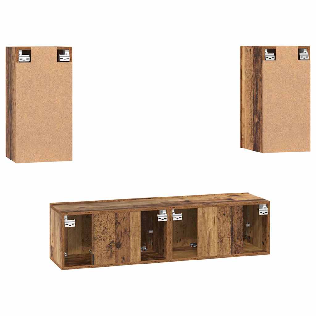 TV-Möbel-Set 4 pcs Altholz 60 x 30 x 30 cm Holzwerkstoff