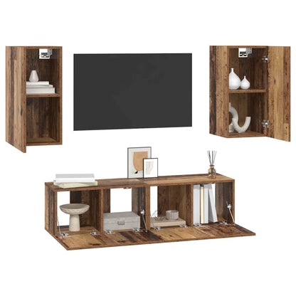 TV-Möbel-Set 4 pcs Altholz 60 x 30 x 30 cm Holzwerkstoff