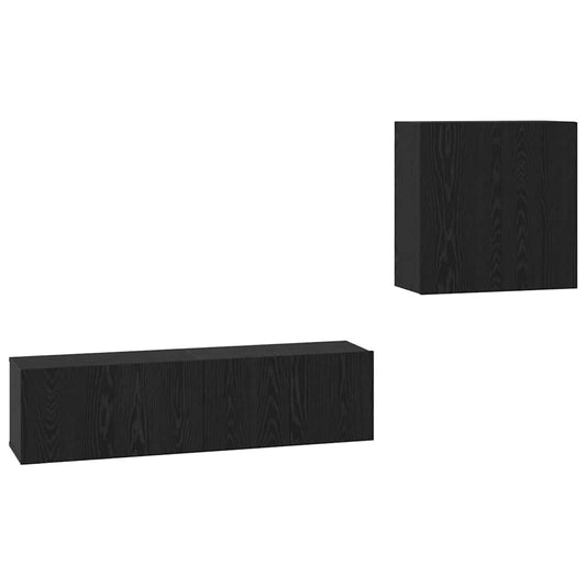 TV-Möbel-Set Wandmontiert 4 pcs Schwarze Eiche 120 x 30 x 30 cm
