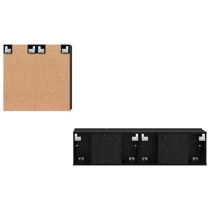 TV-Möbel-Set Wandmontiert 4 pcs Schwarze Eiche 120 x 30 x 30 cm