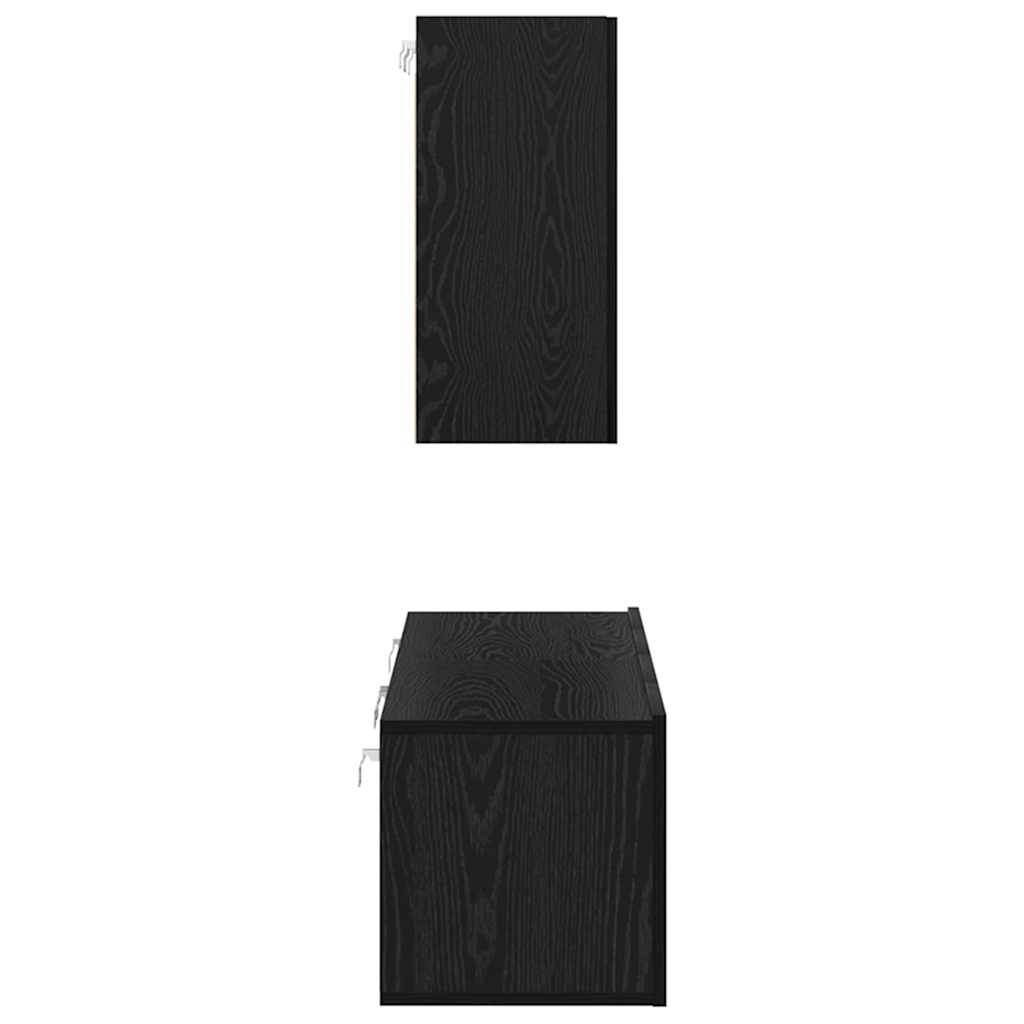 TV-Möbel-Set Wandmontiert 4 pcs Schwarze Eiche 120 x 30 x 30 cm