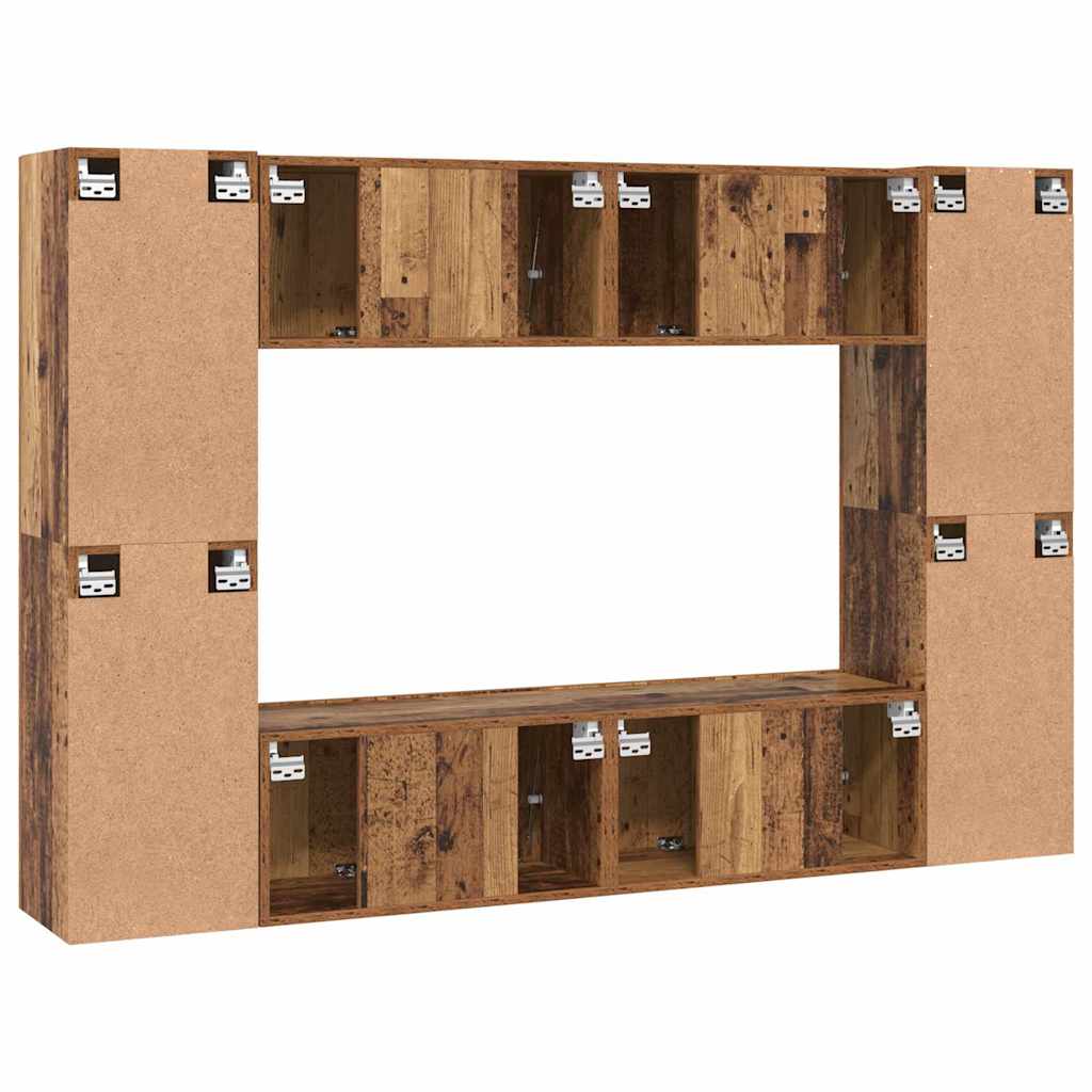 TV-Möbel-Set 8 pcs Altholz 60 x 30 x 30 cm Holzwerkstoff