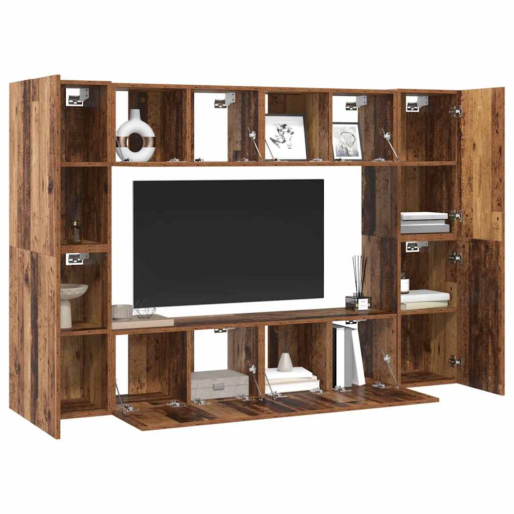 TV-Möbel-Set 8 pcs Altholz 60 x 30 x 30 cm Holzwerkstoff