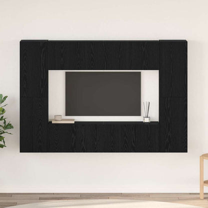 TV-Möbel-Set 8 pcs Schwarze Eiche 60 x 30 x 30 cm Holzwerkstoff