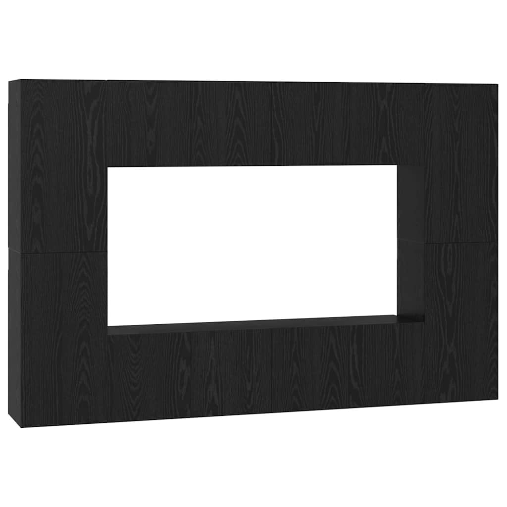 TV-Möbel-Set 8 pcs Schwarze Eiche 60 x 30 x 30 cm Holzwerkstoff