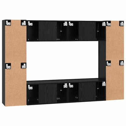TV-Möbel-Set 8 pcs Schwarze Eiche 60 x 30 x 30 cm Holzwerkstoff
