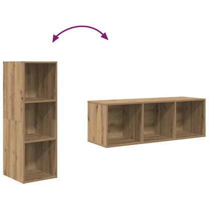 TV-Schrank Set 3 pcs Eiche handwerklich 37 x 37 x 107 cm