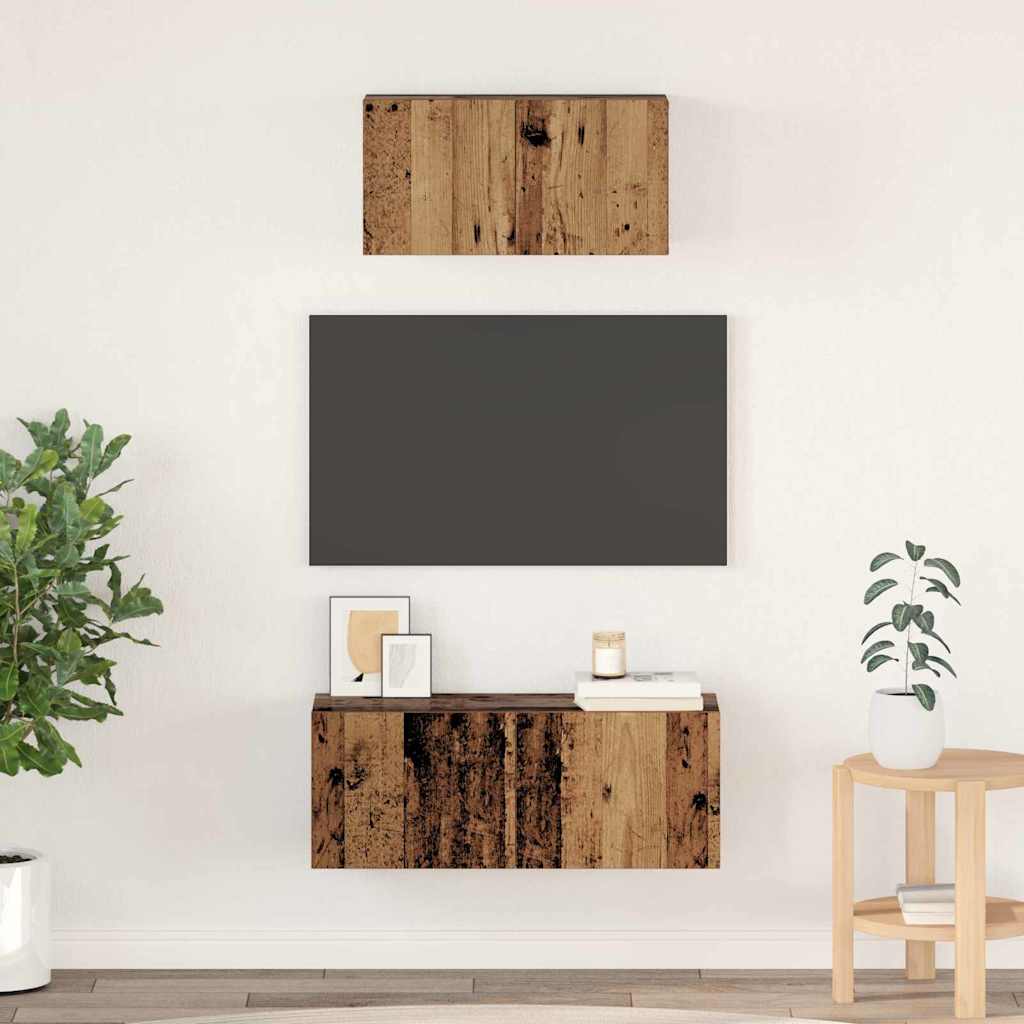 TV-Schrank Set 2 pcs Altholz 80 x 30 x 30 cm Holzwerkstoff