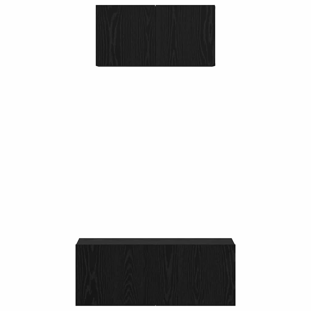 TV-Möbel-Set 2 pcs Schwarze Eiche 80 x 30 x 30 cm Holzwerkstoff