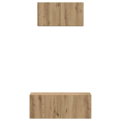 TV-Schrank Set 2 pcs Eiche handwerklich 80 x 30 x 30 cm