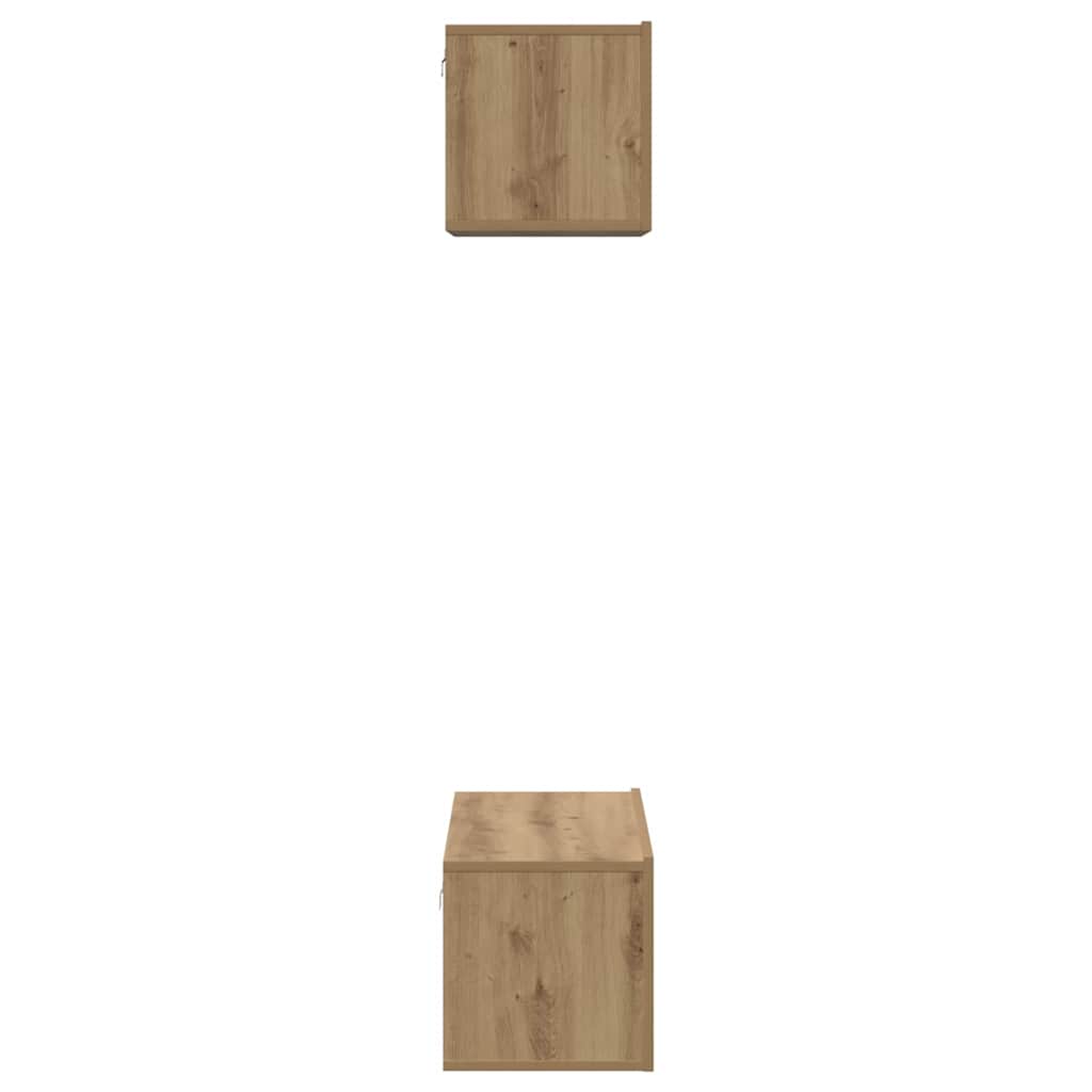 TV-Schrank Set 2 pcs Eiche handwerklich 80 x 30 x 30 cm