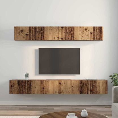 TV-Schrank Set Wandmontiert 5 pcs Altholz Mittel Holzwerkstoff