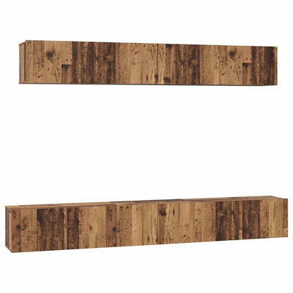 TV-Schrank Set Wandmontiert 5 pcs Altholz Mittel Holzwerkstoff