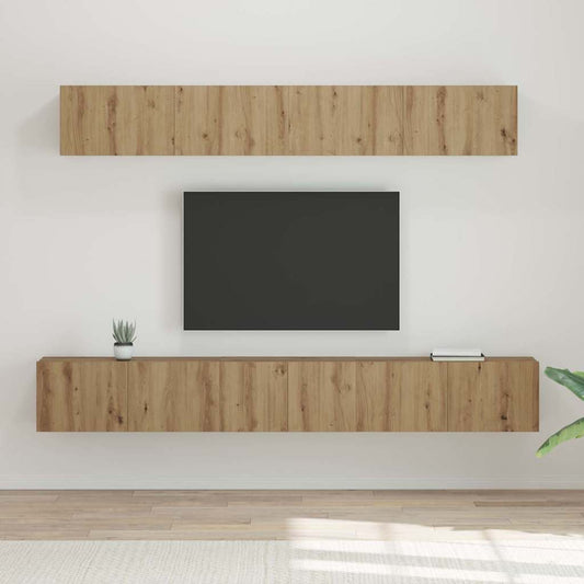 TV-Schrank Set 5 pcs Eiche handwerklich 80 x 30 x 30 cm Mittel