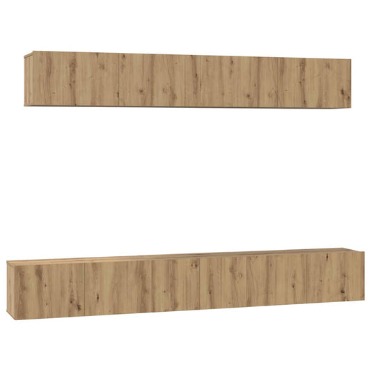 TV-Schrank Set 5 pcs Eiche handwerklich 80 x 30 x 30 cm Mittel