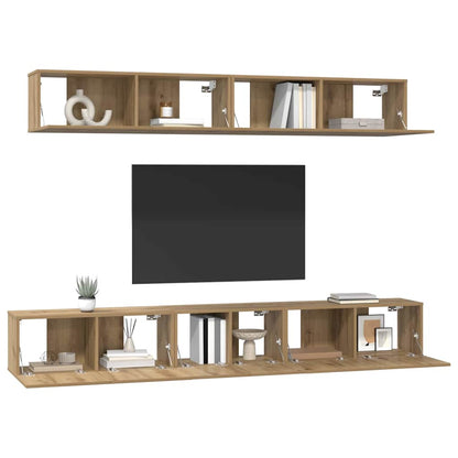 TV-Schrank Set 5 pcs Eiche handwerklich 80 x 30 x 30 cm Mittel